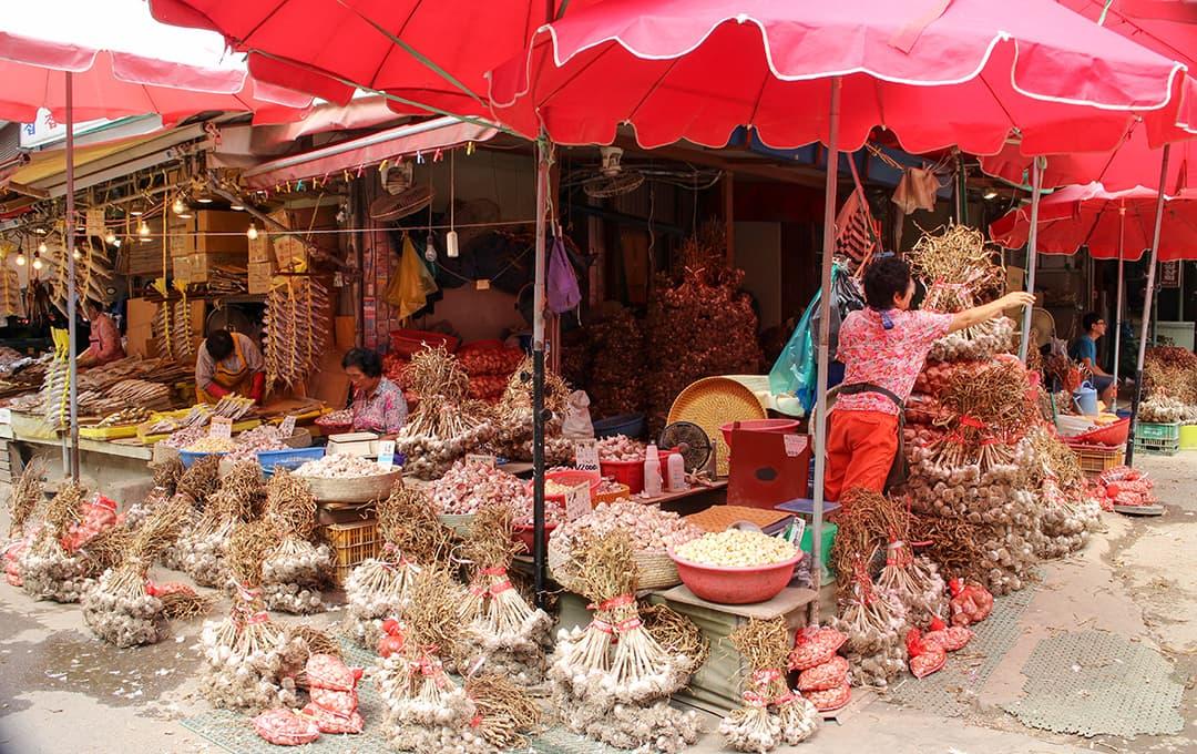 Gemüsemarkt in Seoul, Korea